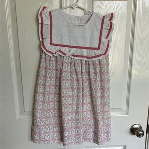 NWT Charming Pink and White Kids Dress with Ruffle Details